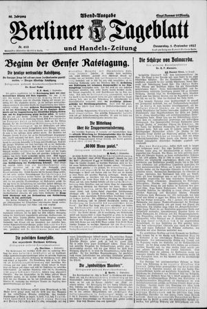Berliner Tageblatt und Handels-Zeitung vom 01.09.1927