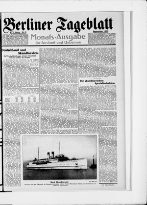 Berliner Tageblatt und Handels-Zeitung vom 05.09.1927