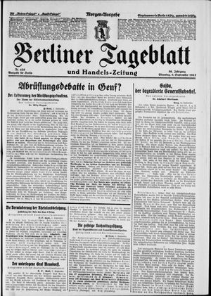 Berliner Tageblatt und Handels-Zeitung vom 06.09.1927