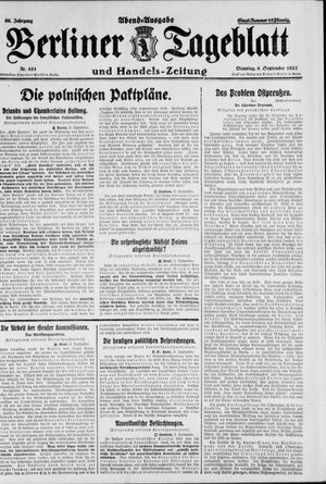Berliner Tageblatt und Handels-Zeitung vom 06.09.1927