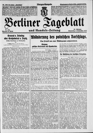 Berliner Tageblatt und Handels-Zeitung on Sep 8, 1927