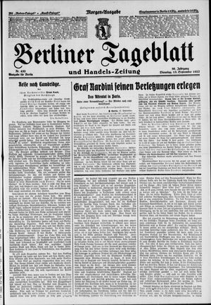 Berliner Tageblatt und Handels-Zeitung on Sep 13, 1927
