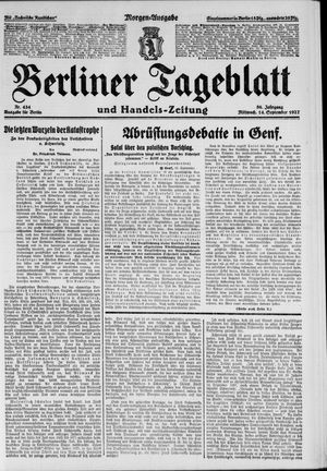 Berliner Tageblatt und Handels-Zeitung vom 14.09.1927