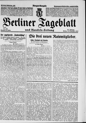Berliner Tageblatt und Handels-Zeitung vom 16.09.1927