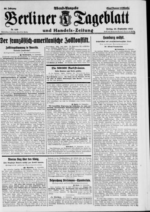 Berliner Tageblatt und Handels-Zeitung vom 16.09.1927