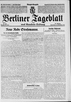 Berliner Tageblatt und Handels-Zeitung vom 17.09.1927