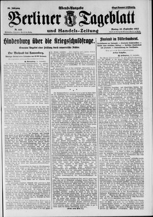 Berliner Tageblatt und Handels-Zeitung vom 19.09.1927