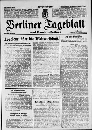 Berliner Tageblatt und Handels-Zeitung vom 20.09.1927