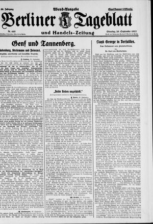 Berliner Tageblatt und Handels-Zeitung vom 20.09.1927