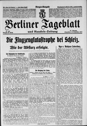 Berliner Tageblatt und Handels-Zeitung vom 24.09.1927
