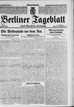 Berliner Tageblatt und Handels-Zeitung vom 28.09.1927