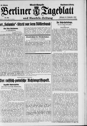 Berliner Tageblatt und Handels-Zeitung vom 28.09.1927