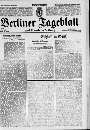Berliner Tageblatt und Handels-Zeitung vom 29.09.1927