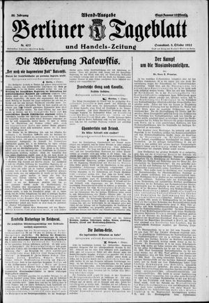 Berliner Tageblatt und Handels-Zeitung vom 08.10.1927