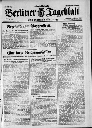 Berliner Tageblatt und Handels-Zeitung vom 13.10.1927