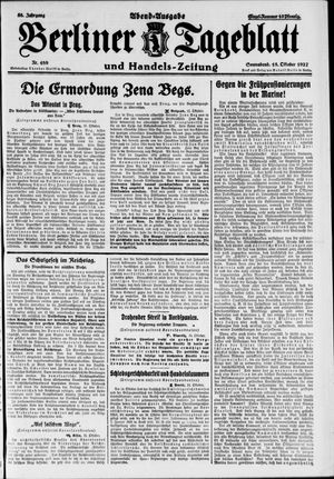 Berliner Tageblatt und Handels-Zeitung vom 15.10.1927