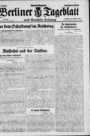 Berliner Tageblatt und Handels-Zeitung on Oct 18, 1927