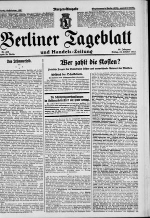 Berliner Tageblatt und Handels-Zeitung vom 21.10.1927