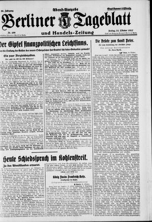 Berliner Tageblatt und Handels-Zeitung vom 21.10.1927