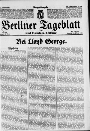 Berliner Tageblatt und Handels-Zeitung vom 23.10.1927