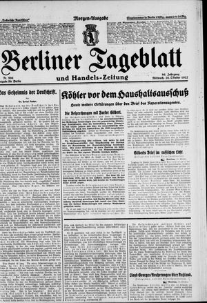 Berliner Tageblatt und Handels-Zeitung on Oct 26, 1927