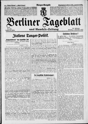 Berliner Tageblatt und Handels-Zeitung vom 01.11.1927