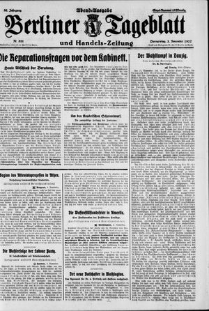 Berliner Tageblatt und Handels-Zeitung vom 03.11.1927