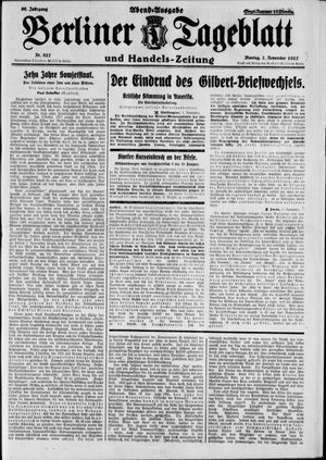 Berliner Tageblatt und Handels-Zeitung on Nov 7, 1927
