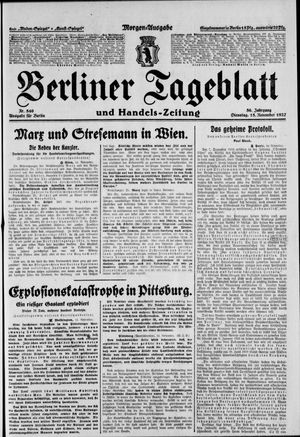 Berliner Tageblatt und Handels-Zeitung vom 15.11.1927