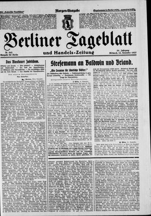 Berliner Tageblatt und Handels-Zeitung vom 16.11.1927