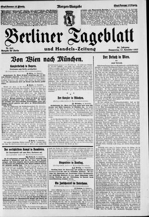 Berliner Tageblatt und Handels-Zeitung vom 17.11.1927