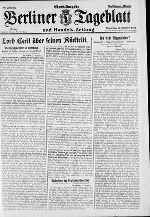 Berliner Tageblatt und Handels-Zeitung vom 17.11.1927