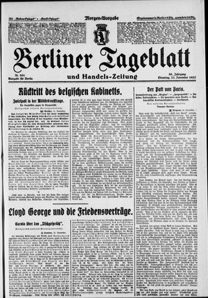 Berliner Tageblatt und Handels-Zeitung vom 22.11.1927