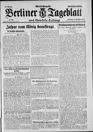 Berliner Tageblatt und Handels-Zeitung vom 22.11.1927