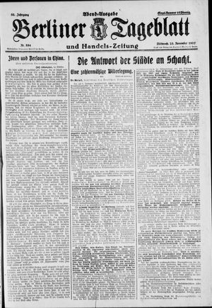 Berliner Tageblatt und Handels-Zeitung vom 23.11.1927