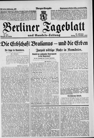 Berliner Tageblatt und Handels-Zeitung vom 25.11.1927