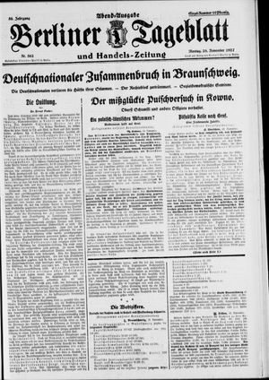 Berliner Tageblatt und Handels-Zeitung vom 28.11.1927
