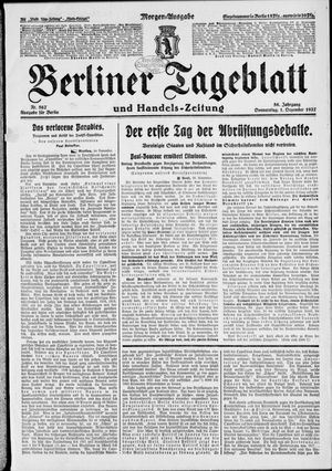 Berliner Tageblatt und Handels-Zeitung vom 01.12.1927