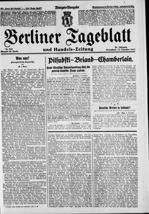 Berliner Tageblatt und Handels-Zeitung vom 10.12.1927