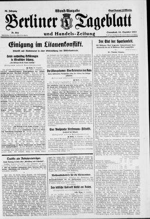 Berliner Tageblatt und Handels-Zeitung vom 10.12.1927