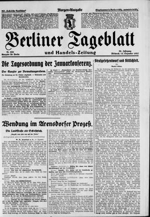 Berliner Tageblatt und Handels-Zeitung vom 14.12.1927