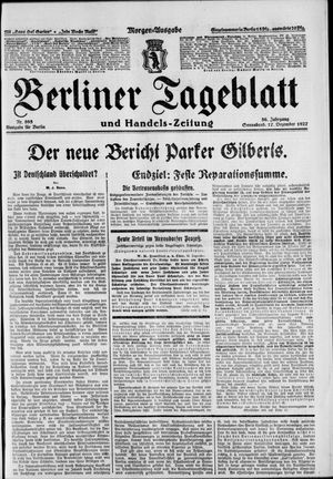 Berliner Tageblatt und Handels-Zeitung on Dec 17, 1927