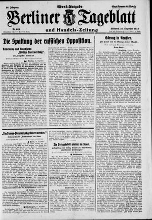 Berliner Tageblatt und Handels-Zeitung vom 21.12.1927
