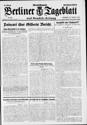 Berliner Tageblatt und Handels-Zeitung vom 24.12.1927