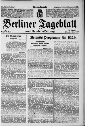 Berliner Tageblatt und Handels-Zeitung on Jan 4, 1928