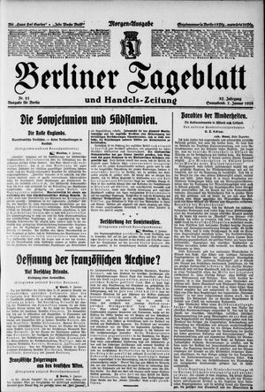 Berliner Tageblatt und Handels-Zeitung on Jan 7, 1928