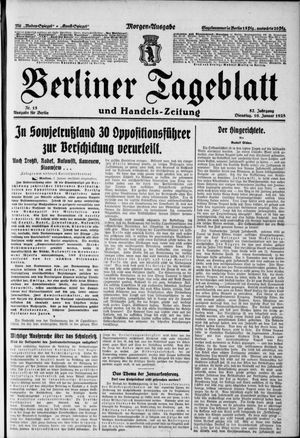 Berliner Tageblatt und Handels-Zeitung vom 10.01.1928