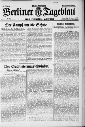 Berliner Tageblatt und Handels-Zeitung vom 12.01.1928