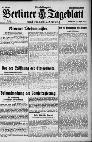 Berliner Tageblatt und Handels-Zeitung on Jan 19, 1928