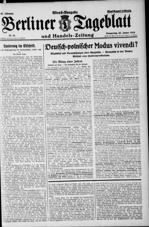 Berliner Tageblatt und Handels-Zeitung vom 26.01.1928